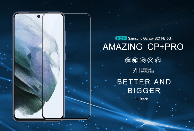 Kính Cường Lực Full Samsung Galaxy S21 FE Hiệu Nillkin 3D CP+ Chính Hãng có khả năng chịu lực cao, chống dầu, hạn chế bám vân tay cảm giác lướt cũng nhẹ nhàng hơn.